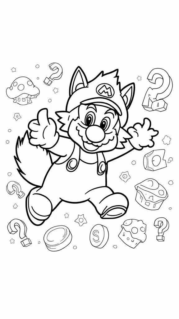 tanooki mario coloring pages